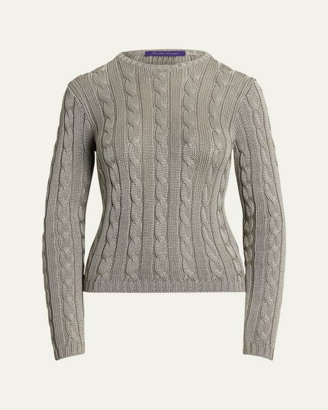 Cable Knit Crewneck Sweater